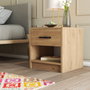 Hanah Home 3622 Mesilla de Noche Roble Tablero Partículas Melaminado 52x46.8x45cm 1 Cajón Estantes